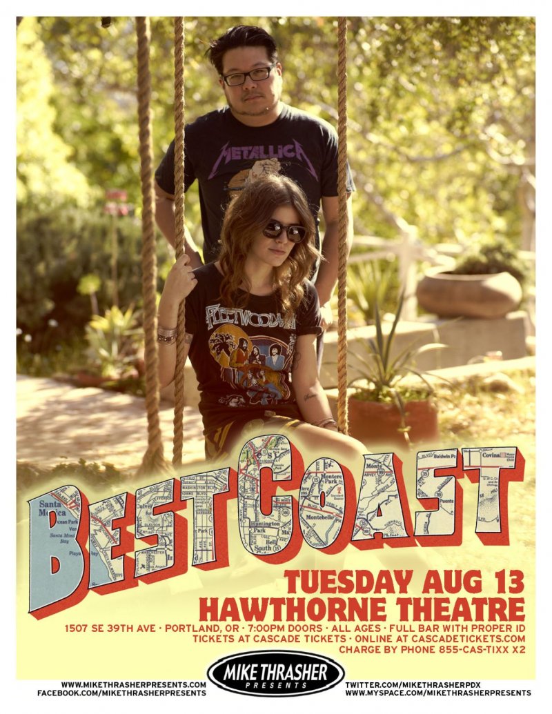 Image 0 of BEST COAST 2013 Gig POSTER Portland Oregon Concert