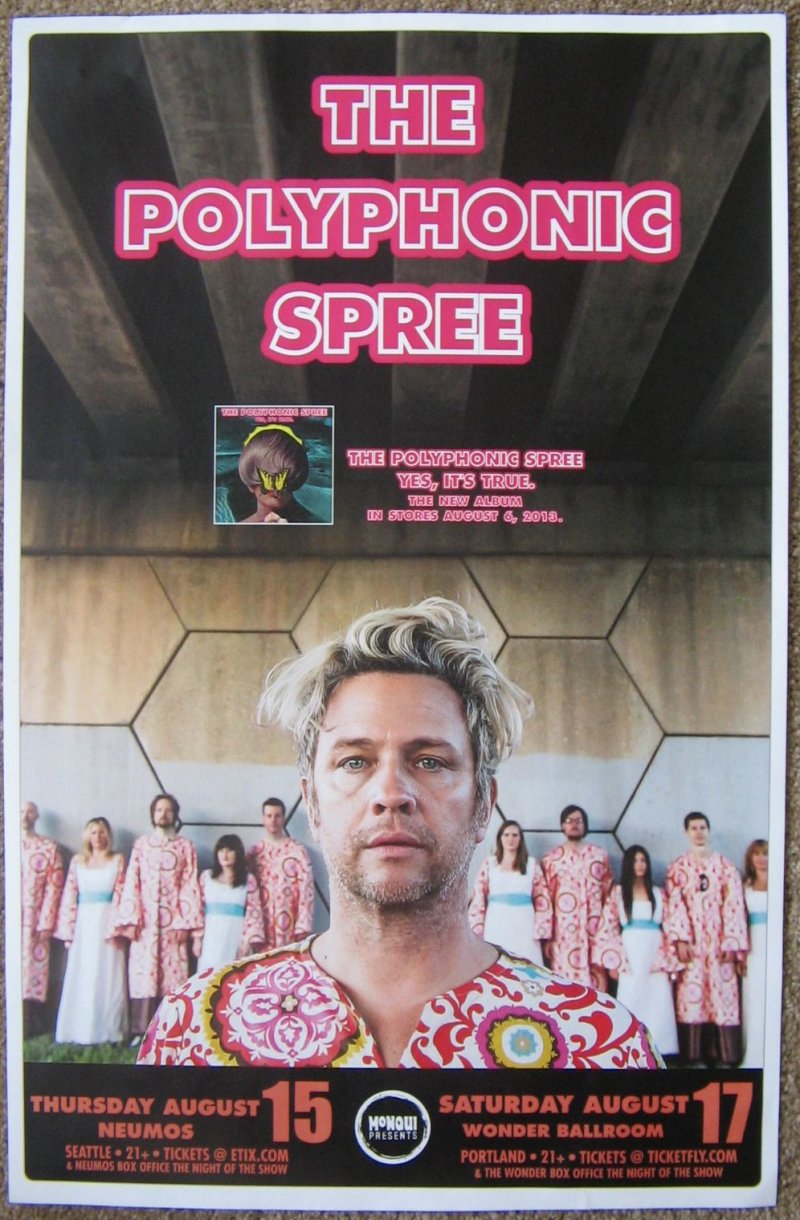 Image 0 of POLYPHONIC SPREE 2013 Gig POSTER Seattle Portland Oregon Concert 