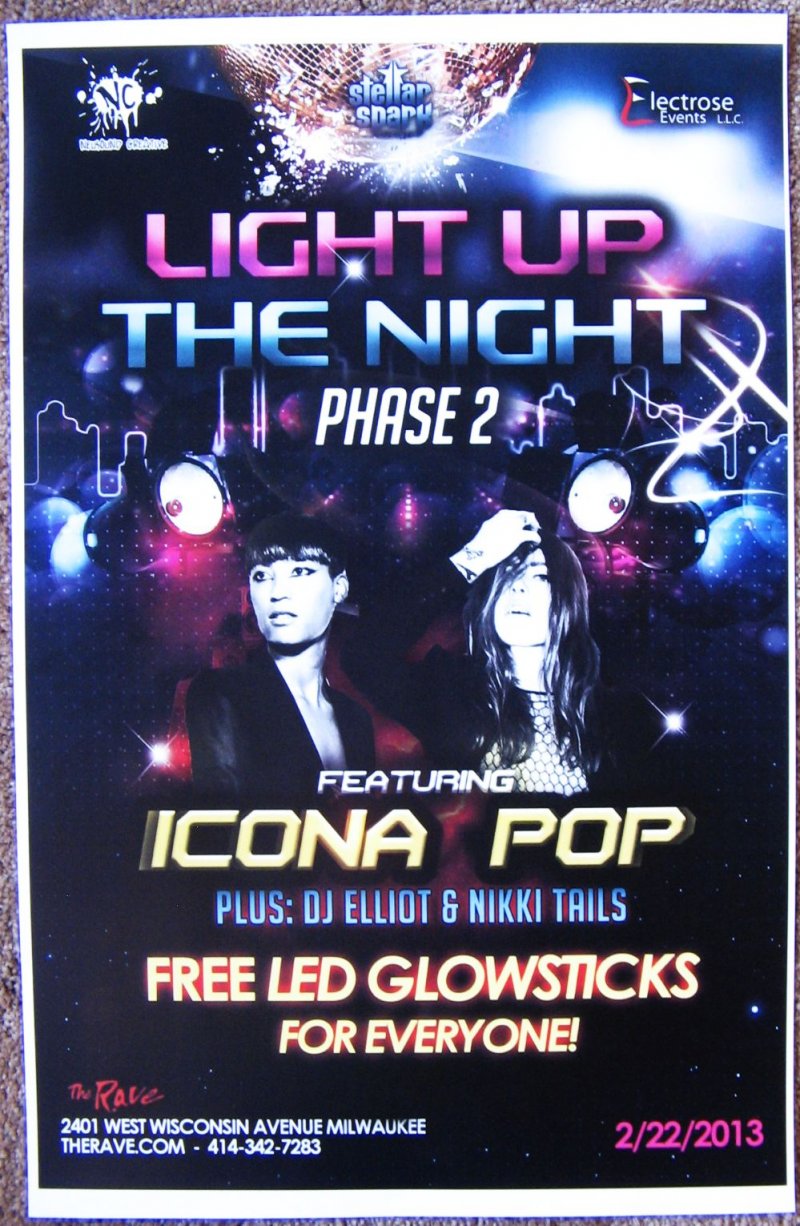 Image 0 of ICONA POP 2013 Gig POSTER Milwaukee Wisconsin Concert