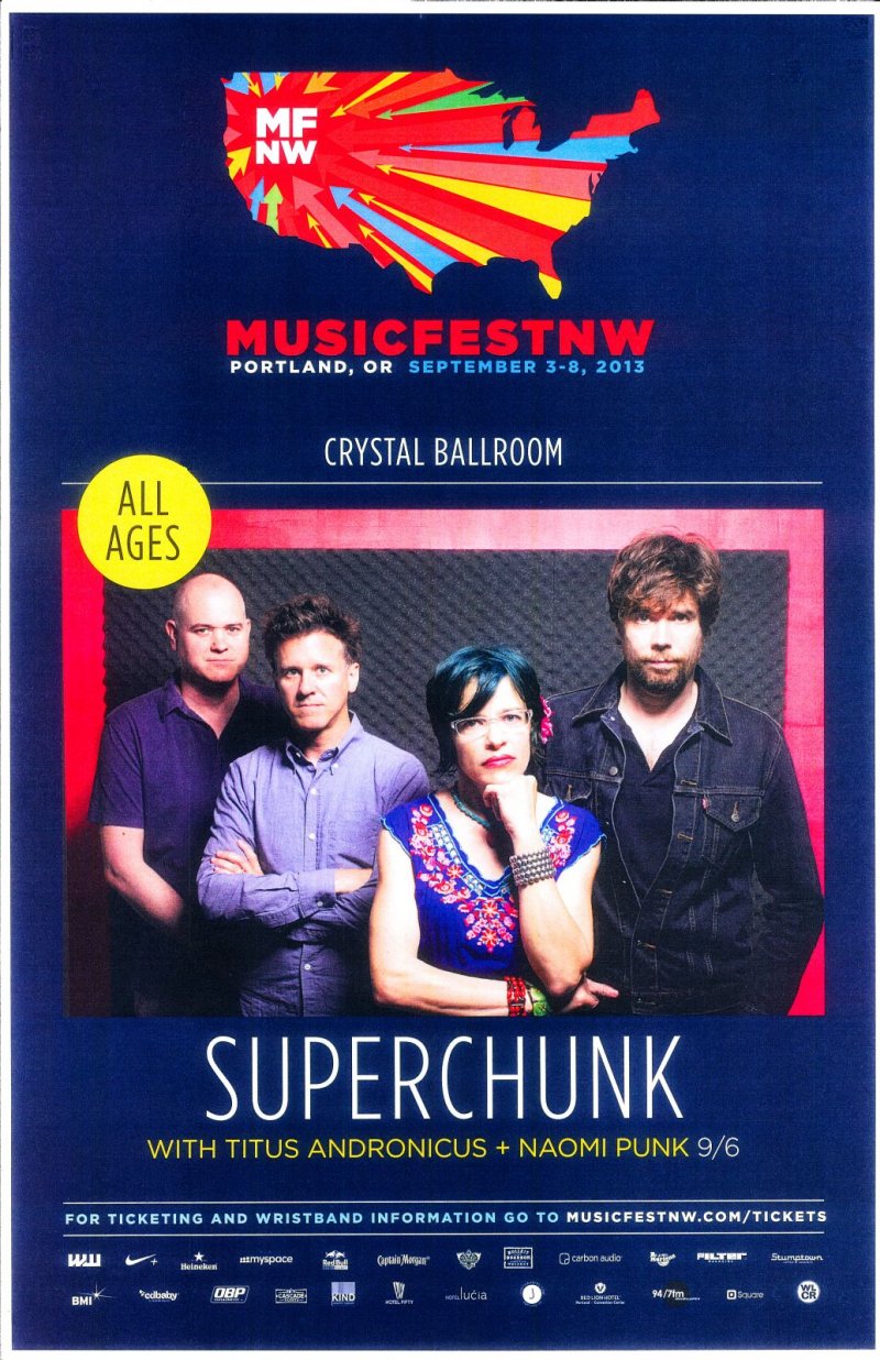 Image 0 of SUPERCHUNK 2013 Gig POSTER MFNW Portland Oregon Musicfest NW Concert