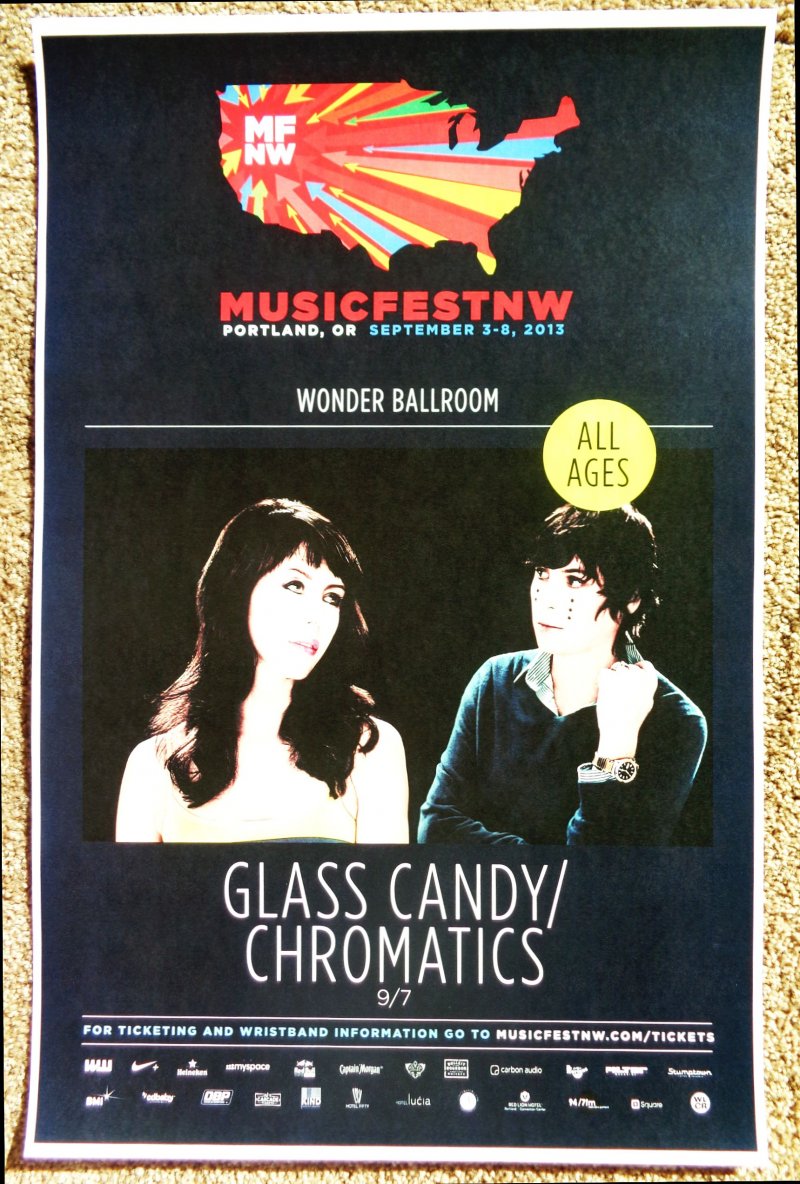 GLASS CANDY 2013 Gig POSTER MFNW Portland Oregon Musicfest NW Concert