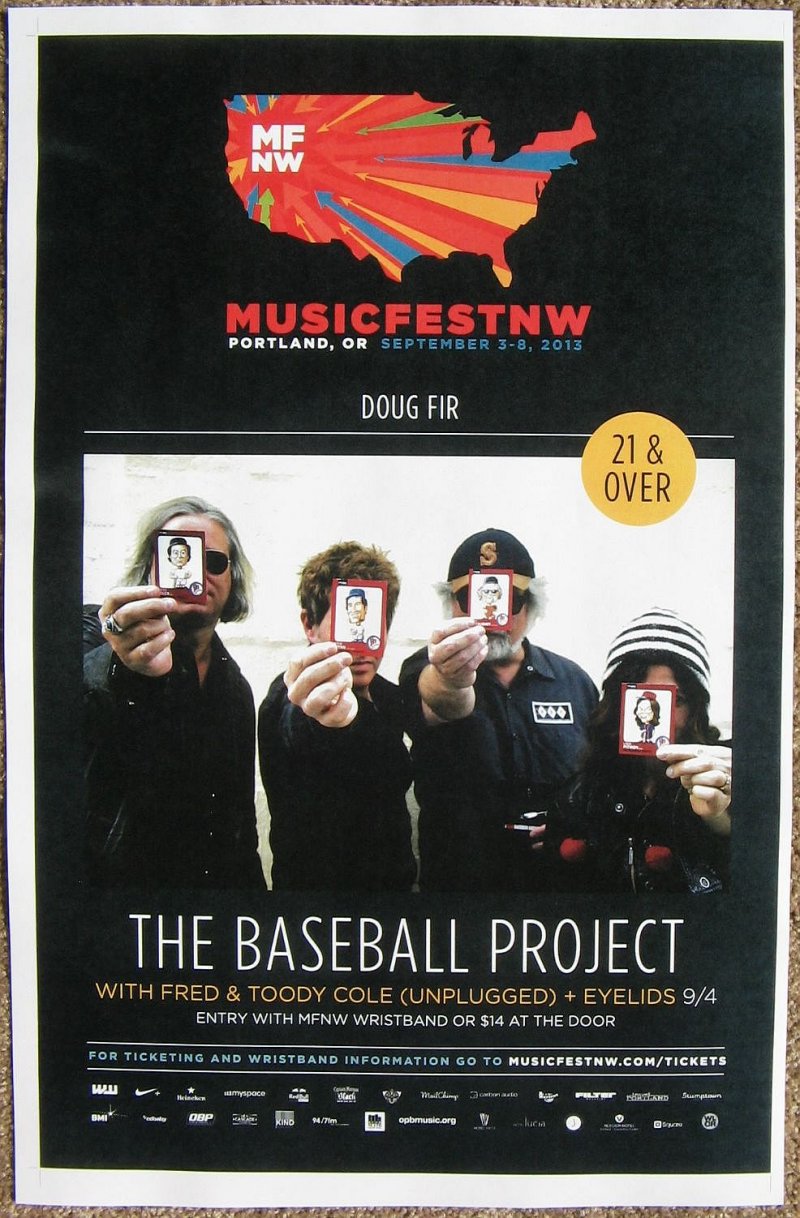 Image 0 of BASEBALL PROJECT 2013 Gig POSTER MFNW Portland Oregon Musicfest NW Concert  