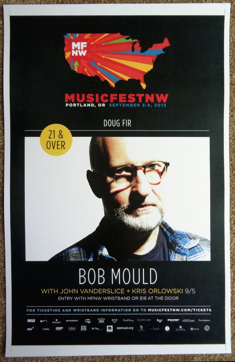 Image 0 of Mould BOB MOULD 2013 Gig POSTER MFNW Portland Musicfest NW Concert HUSKER DU 