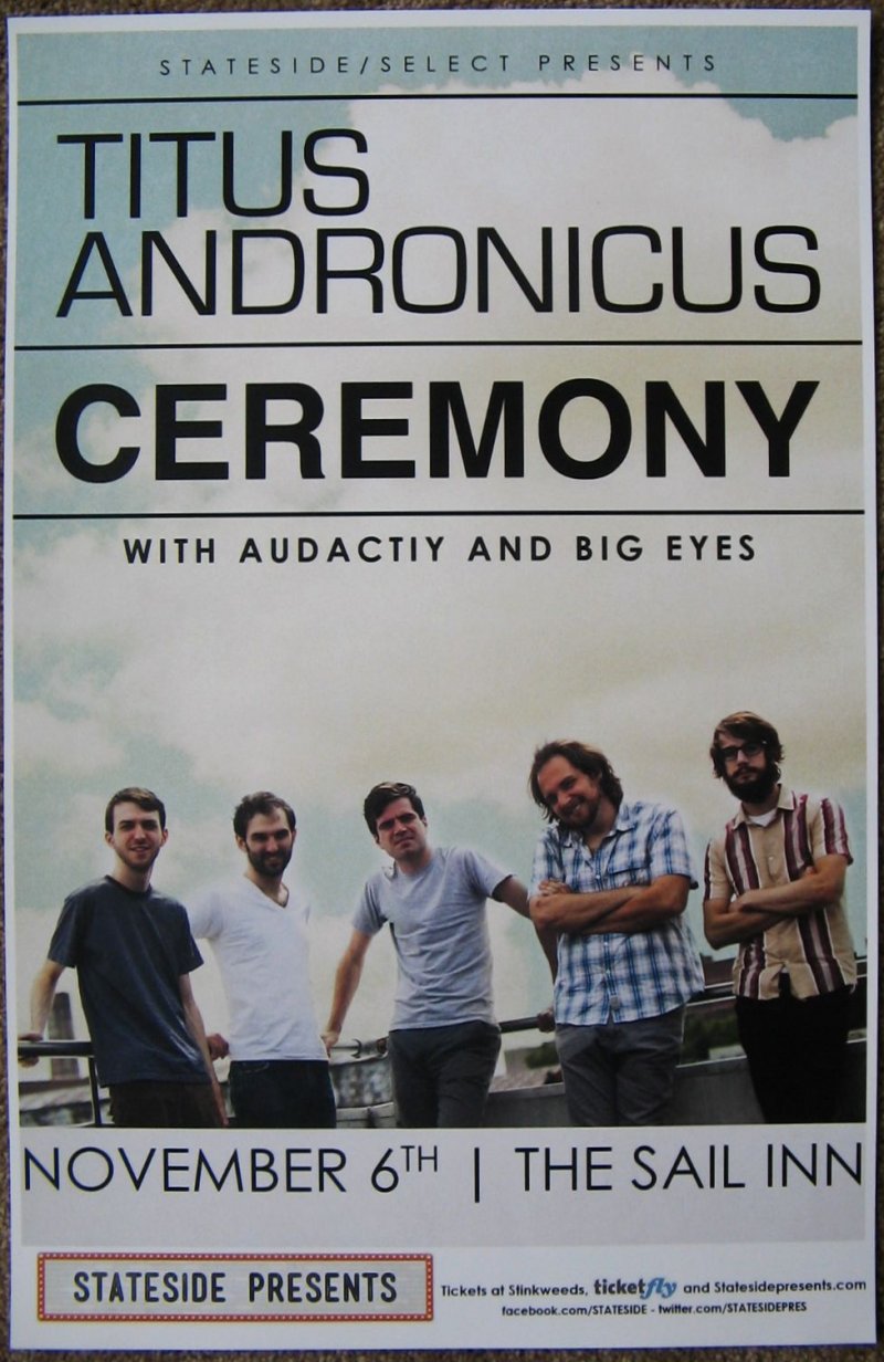 Image 0 of TITUS ANDRONICUS 2013 Gig POSTER Tempe Arizona Concert