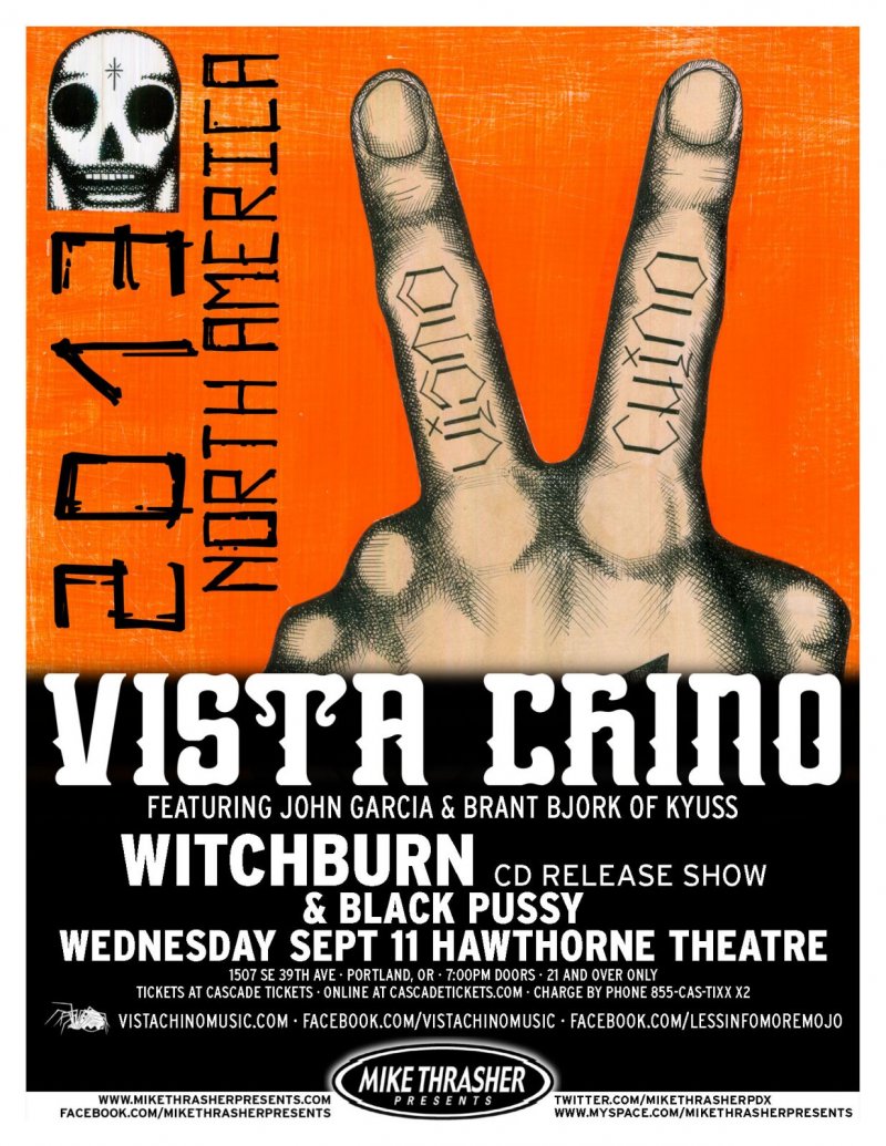 Image 0 of VISTA CHINO 2013 Gig POSTER Portland Oregon Concert