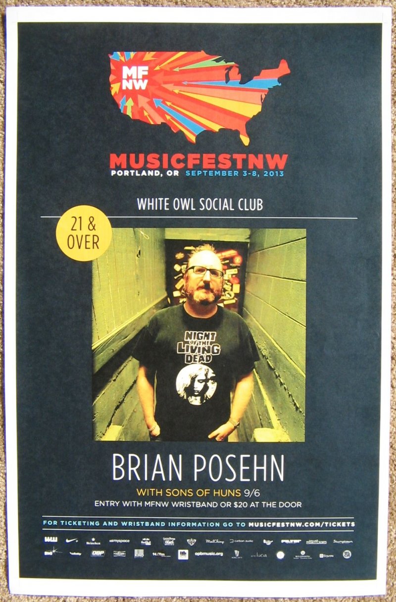 Posehn BRIAN POSEHN 2013 Gig POSTER MFNW Portland Oregon Musicfest NW Comedy