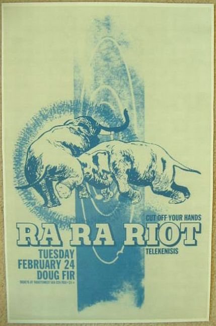 Image 0 of RA RA RIOT 2009 Gig POSTER Portland Oregon Concert