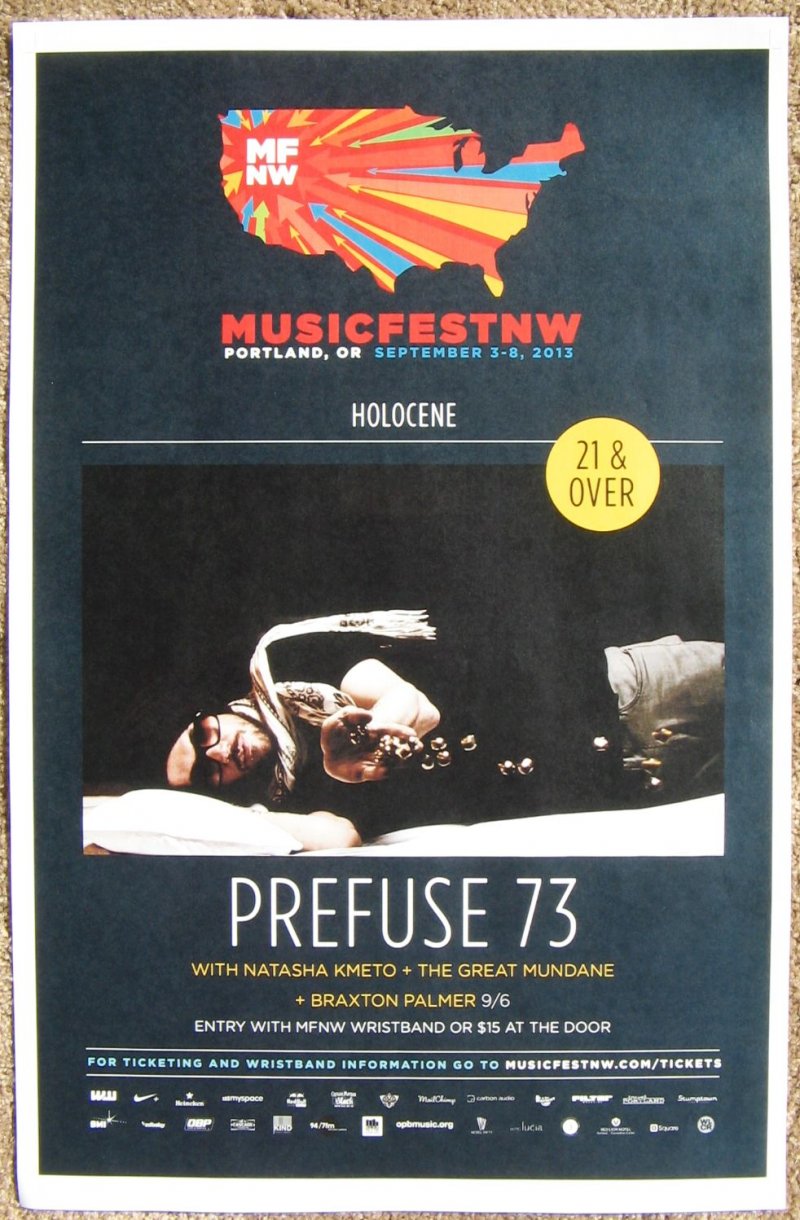 Image 0 of PREFUSE 73 Gig 2013 POSTER MFNW Musicfest NW Portland Oregn Concert Scott Herren