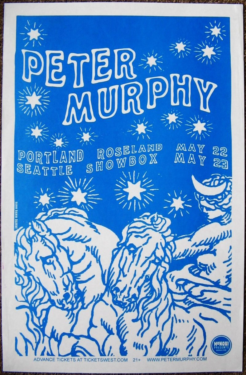 Image 0 of Murphy PETER MURPHY 2005 Gig POSTER Seattle Washington Concert BAUHAUS