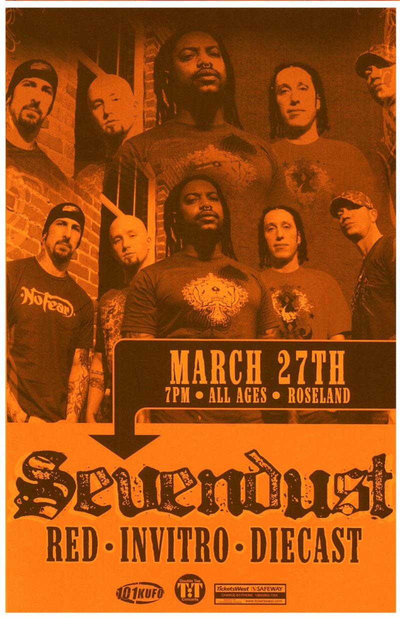 Image 0 of SEVENDUST 2007 Gig POSTER Portland Oregon Concert 