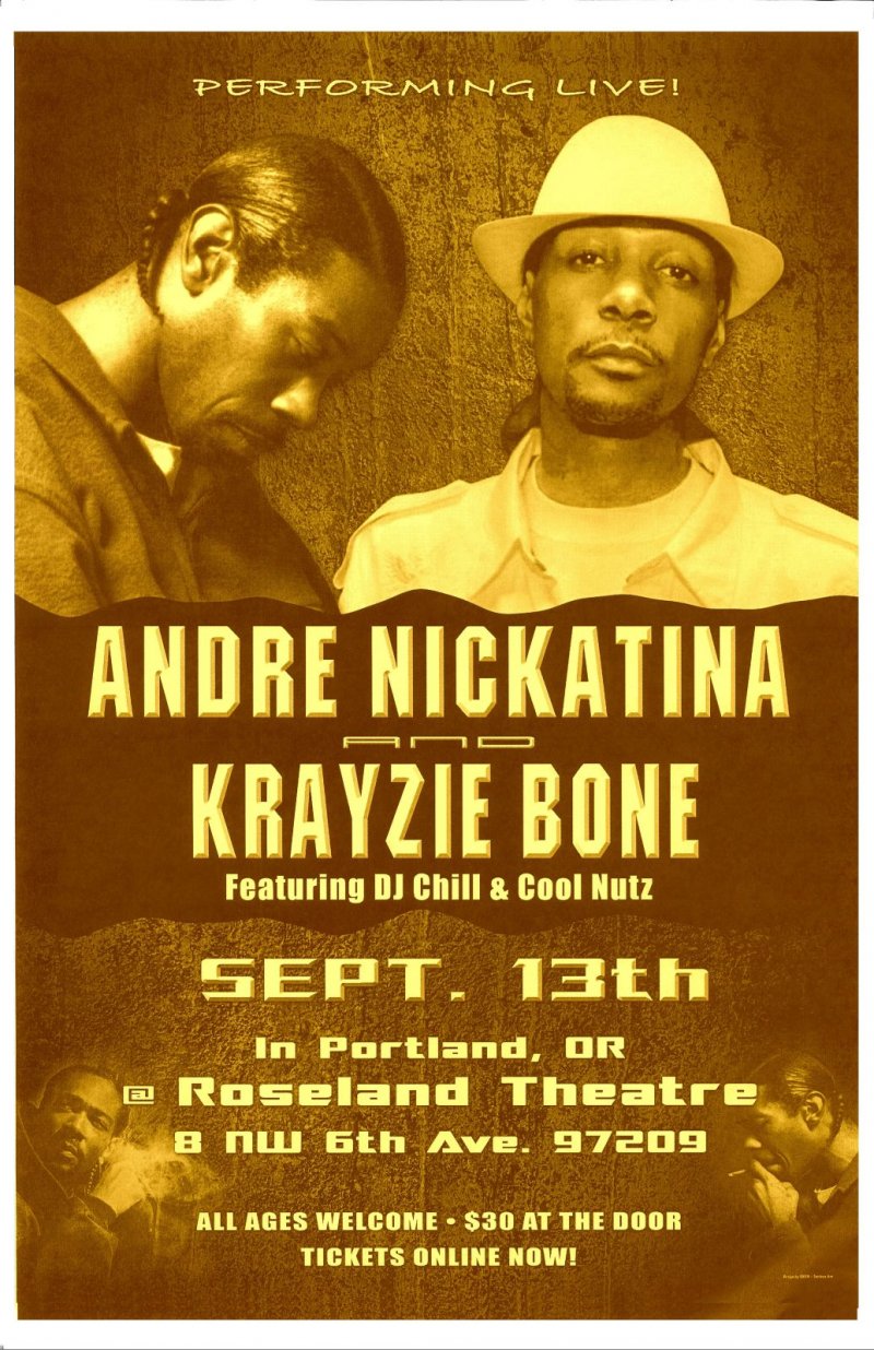 Image 0 of Nickatina ANDRE NICKATINA 2013 Gig POSTER Portland Oregon Concert