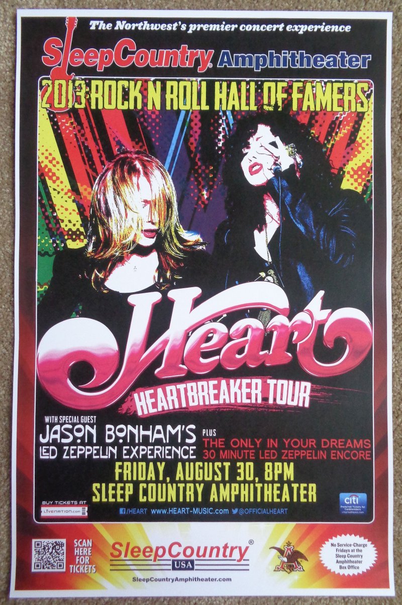 Image 0 of HEART 2013 POSTER Gig Ridgefield Washington Concert Ann & Nancy Wilson