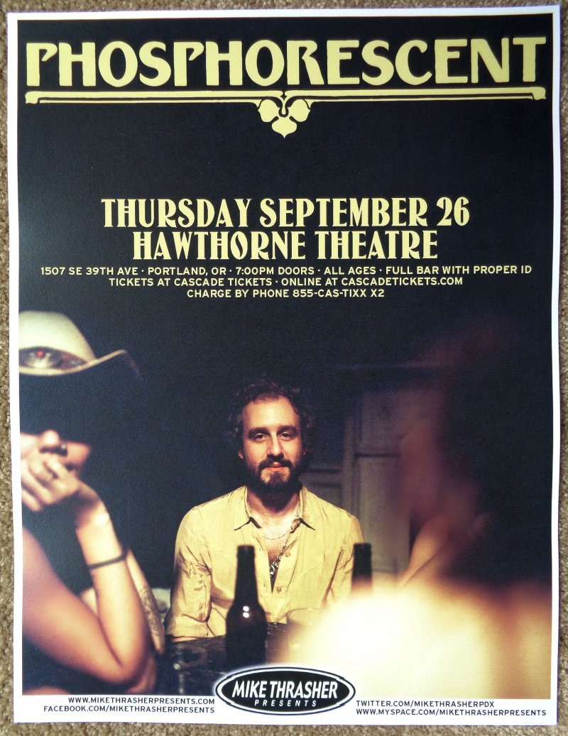 Image 0 of PHOSPHORESCENT 2013 Gig POSTER Muchacho Portland OR. Concert Matthew Houck Sept