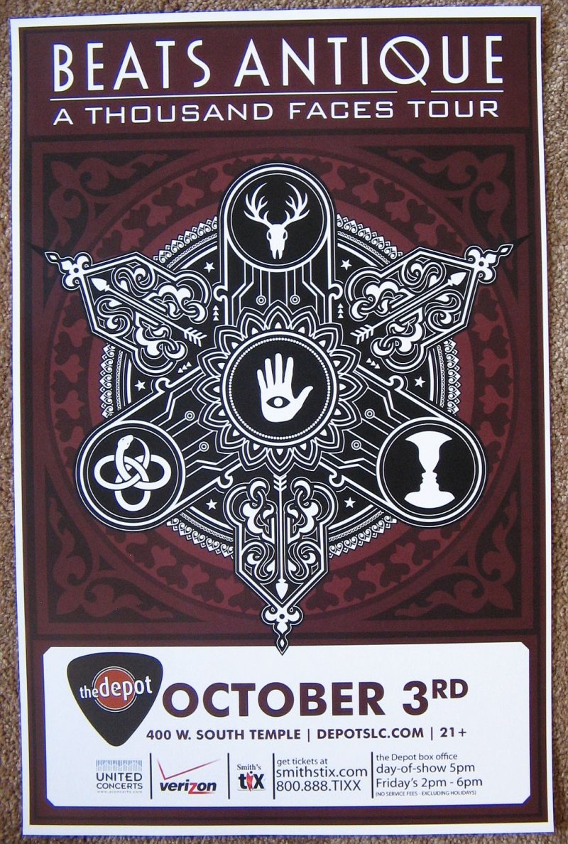 Image 0 of BEATS ANTIQUE 2013 Gig POSTER Salt Lake City Utah Concert