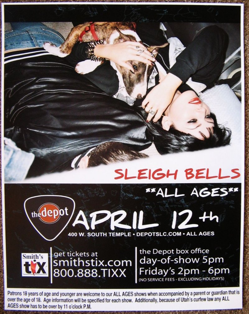 Image 0 of SLEIGH BELLS 2012 Gig POSTER Concert Salt Lake City Utah