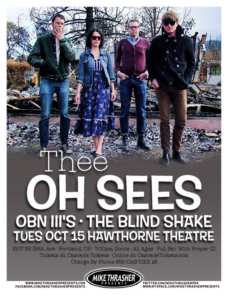Image 0 of THEE OH SEES 2013 Gig POSTER Portland Oregon Concert