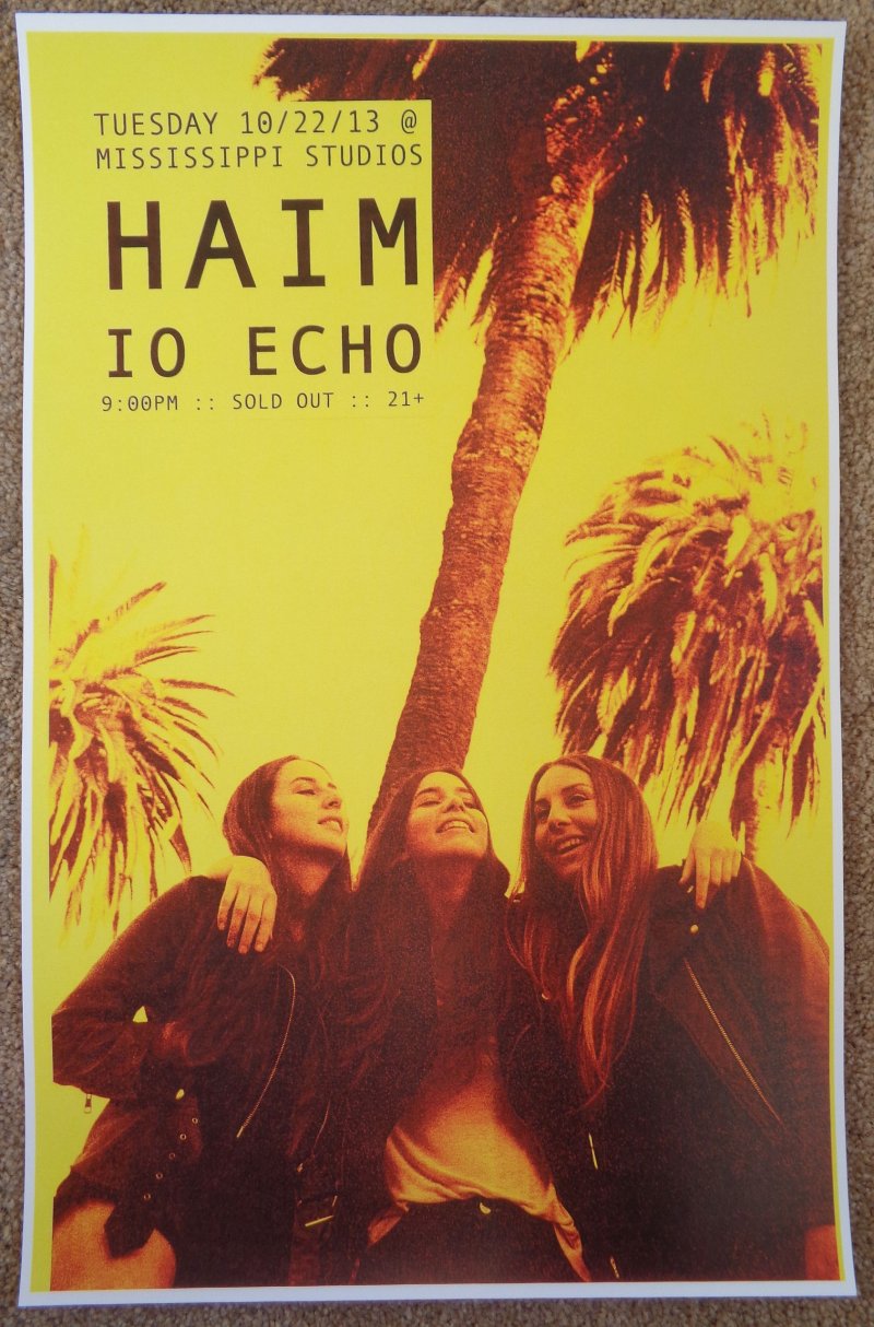 Image 0 of HAIM 2013 Gig POSTER Portland Oregon Concert 