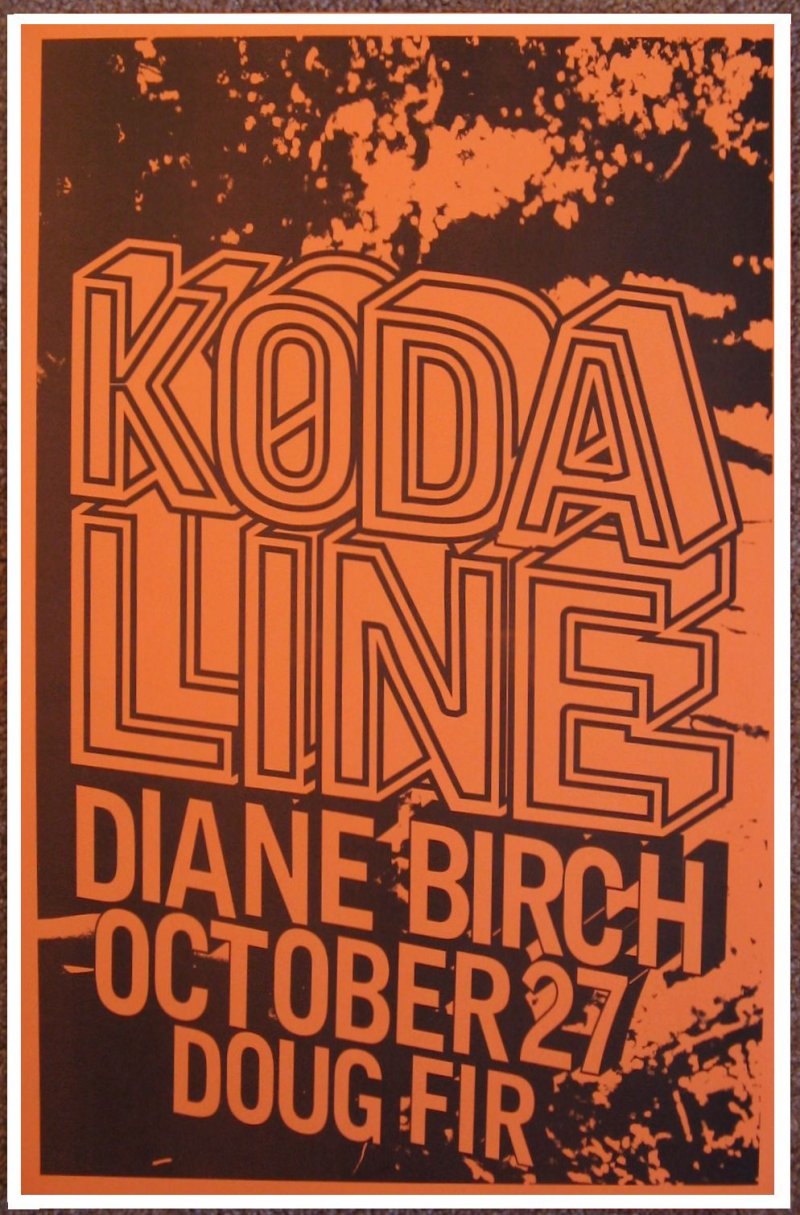 Image 0 of KODALINE & DIANE BIRCH 2013 Gig POSTER Portland Oregon Concert 