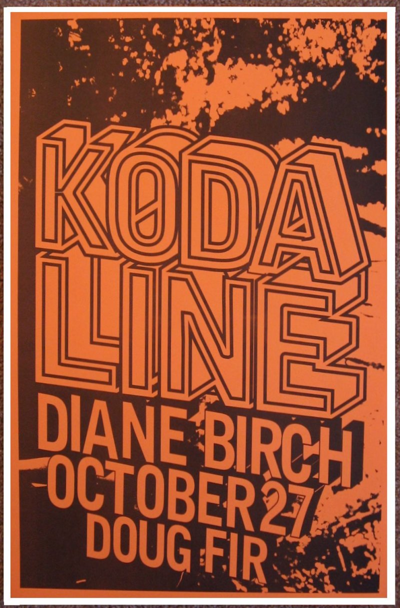 Image 0 of Birch DIANE BIRCH & KODALINE 2013 Gig POSTER Portland Oregon Concert