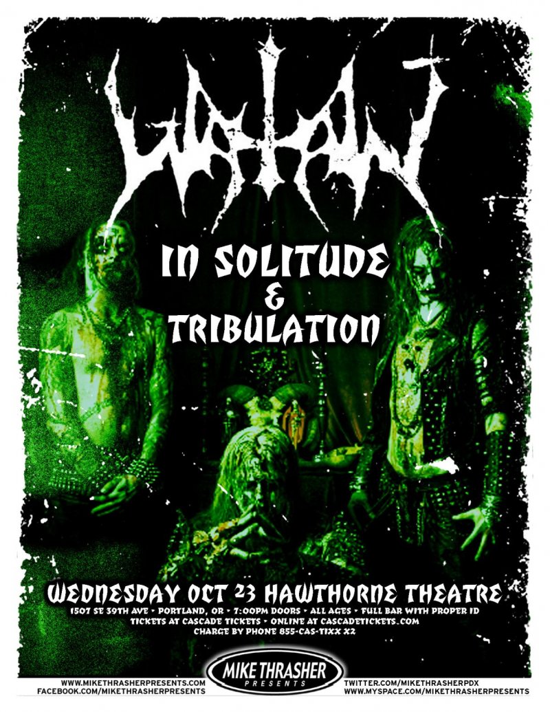 Image 0 of WATAIN 2013 Gig POSTER Portland Oregon Concert