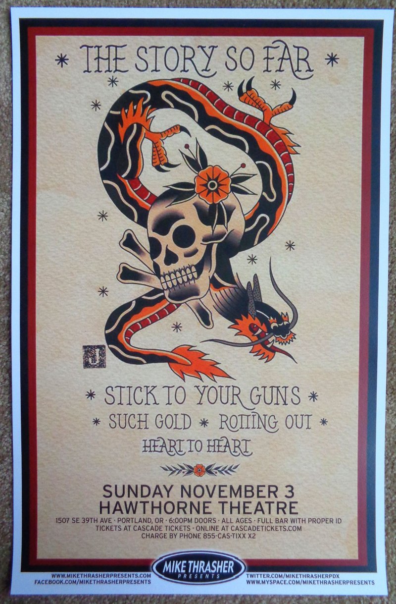 Image 0 of THE STORY SO FAR 2013 Gig POSTER Portland Oregon Concert