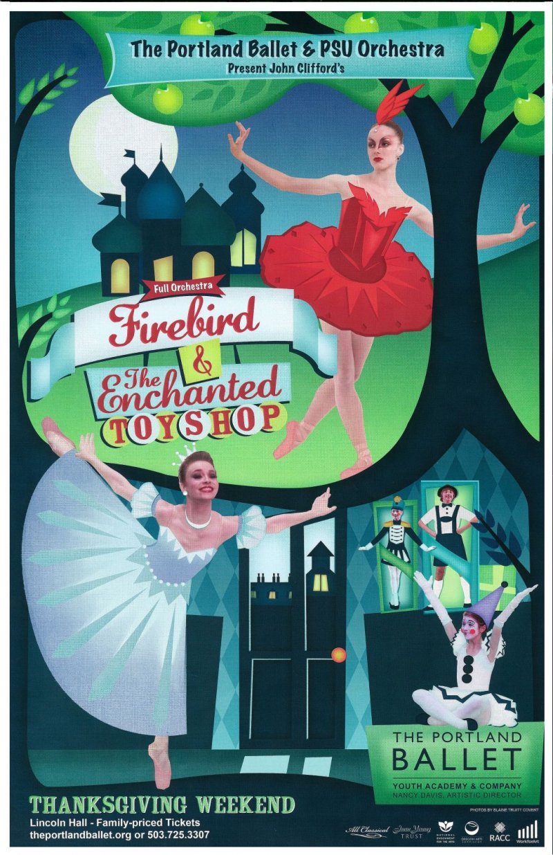 Image 0 of PORTLAND BALLET YOUTH COMPANY POSTER Nov 2013 Oregon Gig Concert Firebird