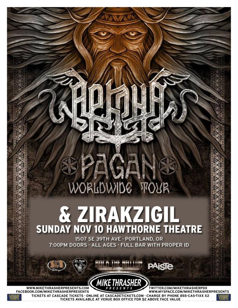 Image 0 of ARKONA 2013 Gig POSTER Portland Oregon Concert  