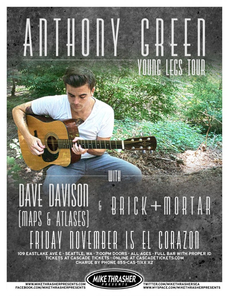 Image 0 of Green ANTHONY GREEN 2013 Gig POSTER Circa Survive Seattle Washington Concert 