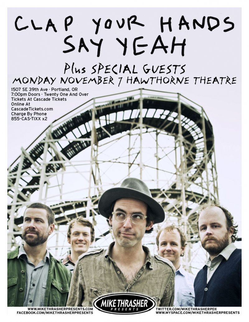 Image 0 of CLAP YOUR HANDS SAY YEAH 2011 Gig POSTER Portland Oregon Concert