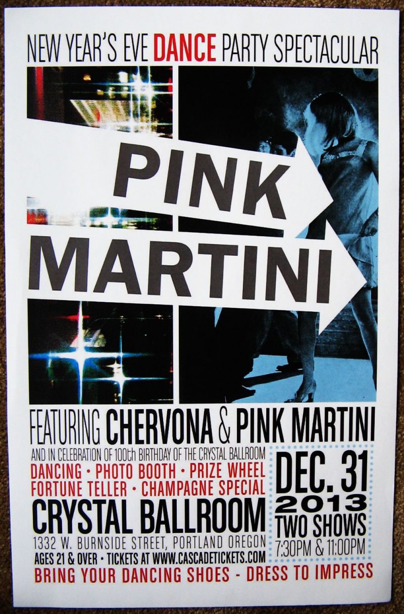 Image 0 of PINK MARTINI 2013 Gig POSTER Concert New Years Eve Portland Oregon