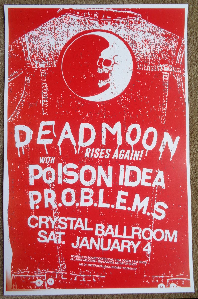 Image 0 of DEAD MOON 2014 Gig POSTER Reunion Portland Oregon Concert Fred & Toody Cole