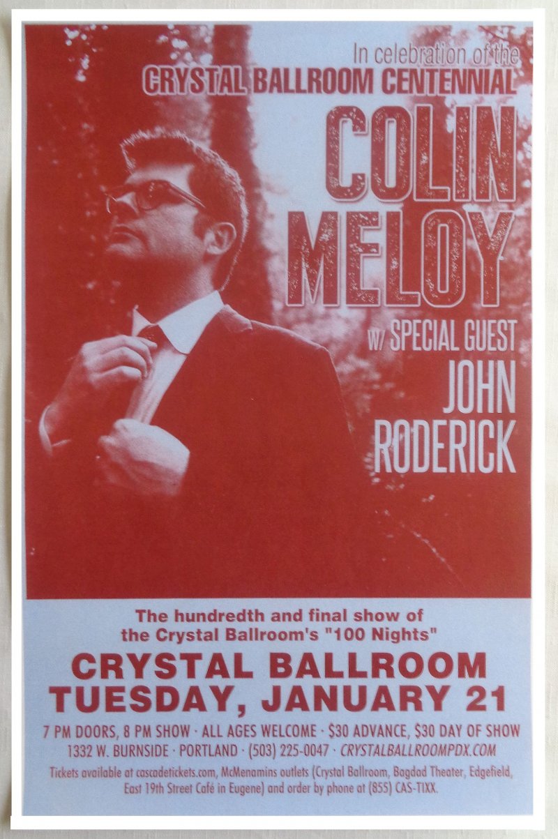 Image 0 of Meloy COLIN MELOY THE DECEMBERISTS Gig POSTER 2014 Portland Oregon Conce