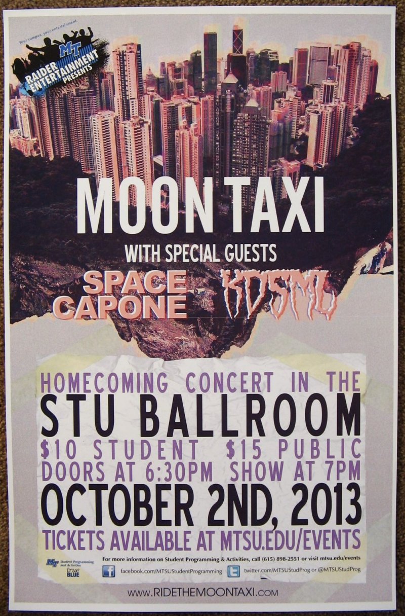 Image 0 of MOON TAXI 2013 Gig POSTER Concert Murfreesboro Tennessee
