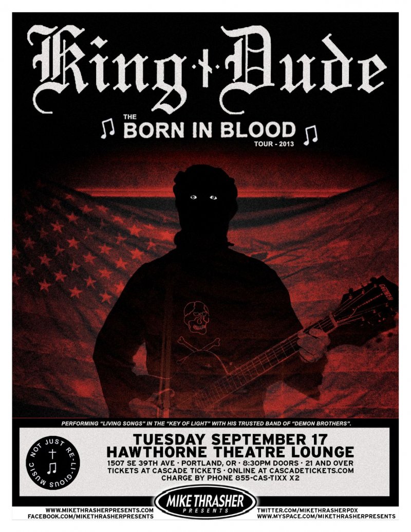 Image 0 of KING DUDE 2013 Gig POSTER Portland Oregon Concert 