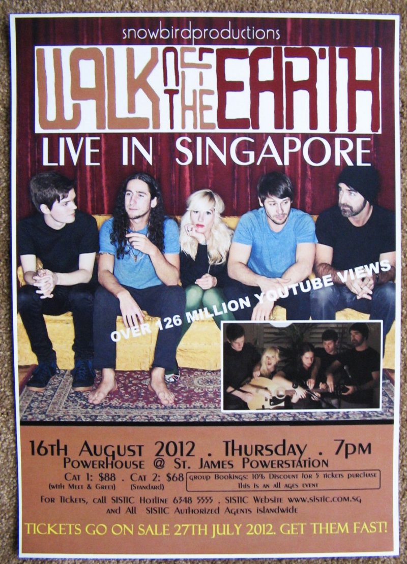 Image 0 of WALK OFF THE EARTH 2012 Gig POSTER Singapore Concert