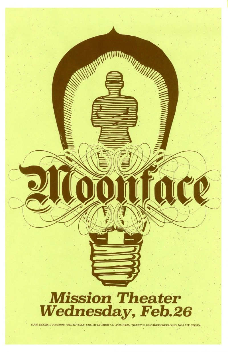 Image 0 of MOONFACE 2014 Gig POSTER Portland Oregon Concert Spencer Krug