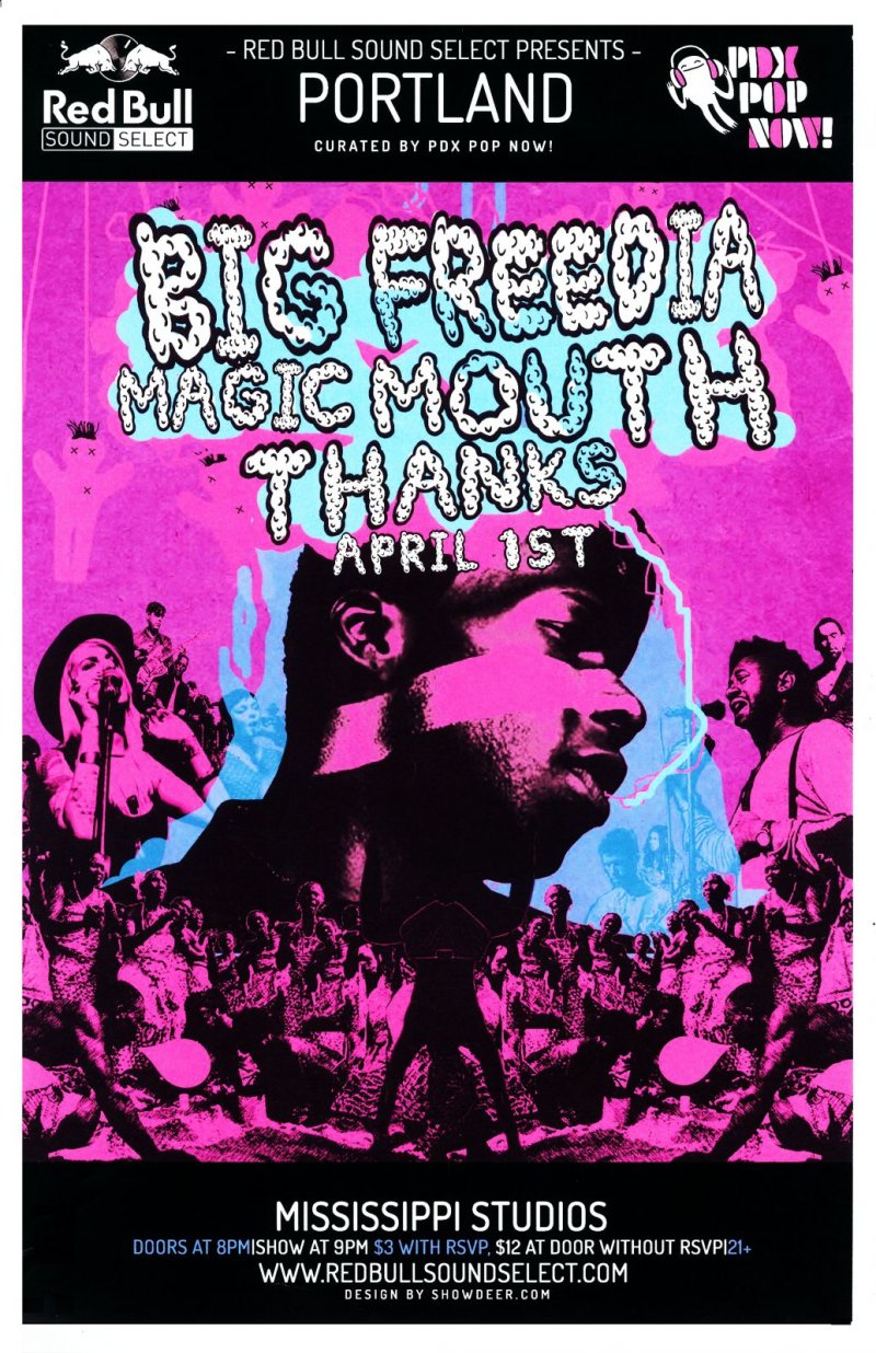 BIG FREEDIA 2014 Gig POSTER Portland Oregon Concert