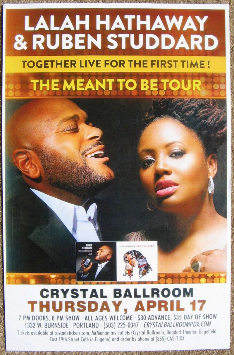 Image 0 of Hathaway LALAH HATHAWAY & RUBEN STUDDARD 2014 Gig POSTER Portland Oregon Concert