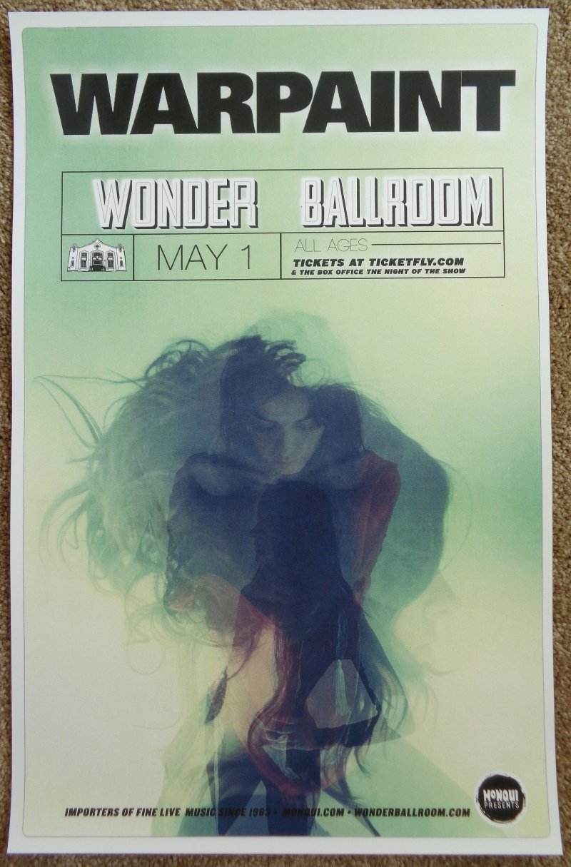 Image 0 of WARPAINT 2014 Gig POSTER Portland Oregon Concert