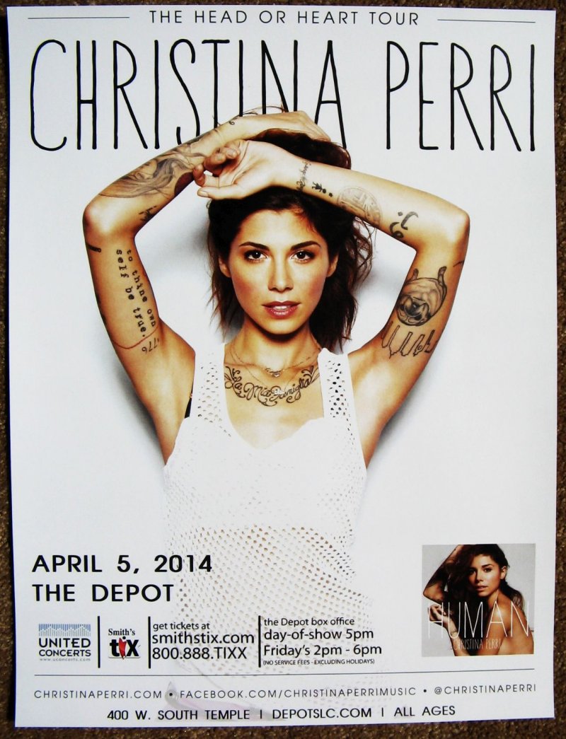 Image 0 of Perri CHRISTINA PERRI 2014 Gig POSTER Concert Salt Lake City Utah