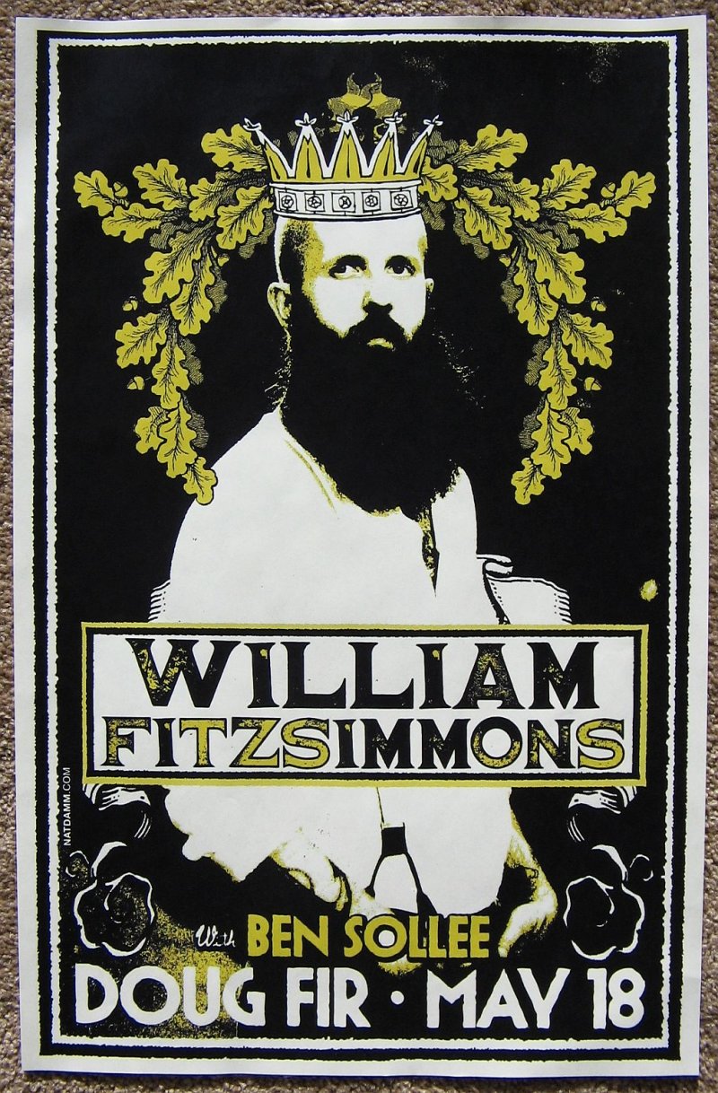 Image 0 of Fitzsimmons WILLIAM FITZSIMMONS 2014 Gig POSTER Portland Oregon Concert