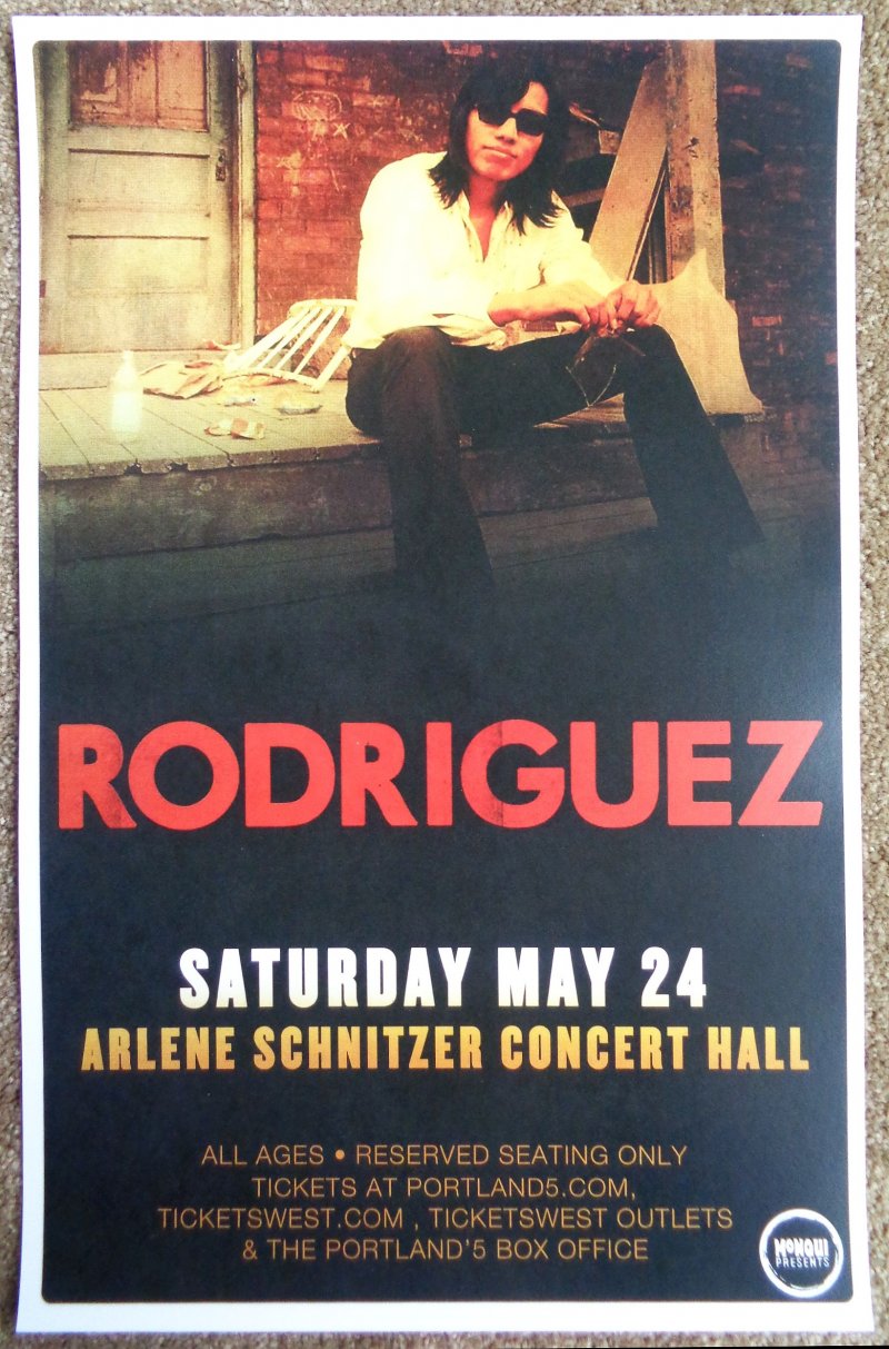 Image 0 of Rodriguez SIXTO RODRIGUEZ 2014 Gig POSTER Sugar Man Portland Cold Facts Concert