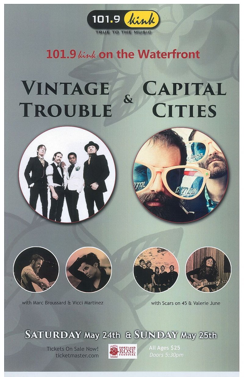 Image 0 of VINTAGE TROUBLE / CAPITAL CITIES 2014 POSTER Gig KINK Portland Oregon Concert
