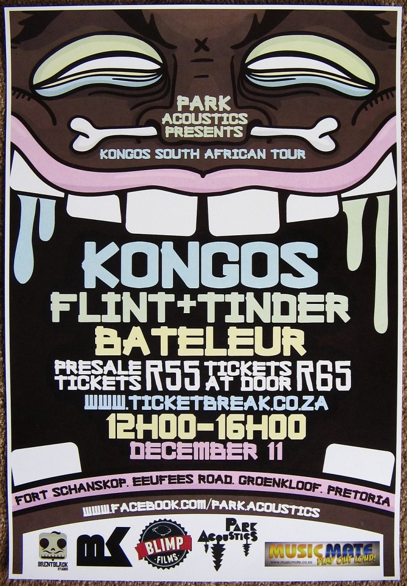Image 0 of KONGOS 2014 Gig POSTER Pretoria South Africa Concert