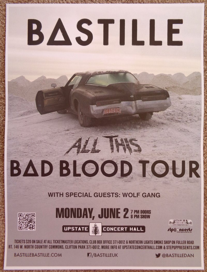 Image 0 of BASTILLE 2014 Gig POSTER Concert Clifton Park New York Pompeii Bad Blood