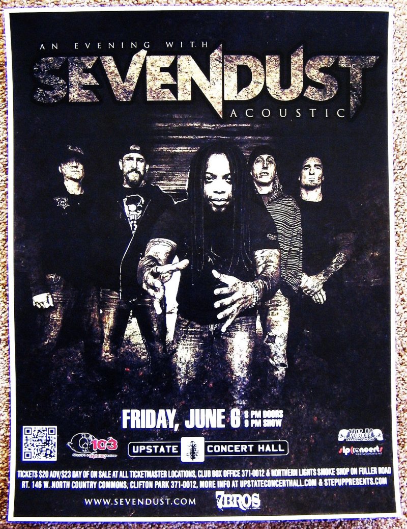 Image 0 of SEVENDUST 2014 Gig POSTER Concert Clifton Park NY