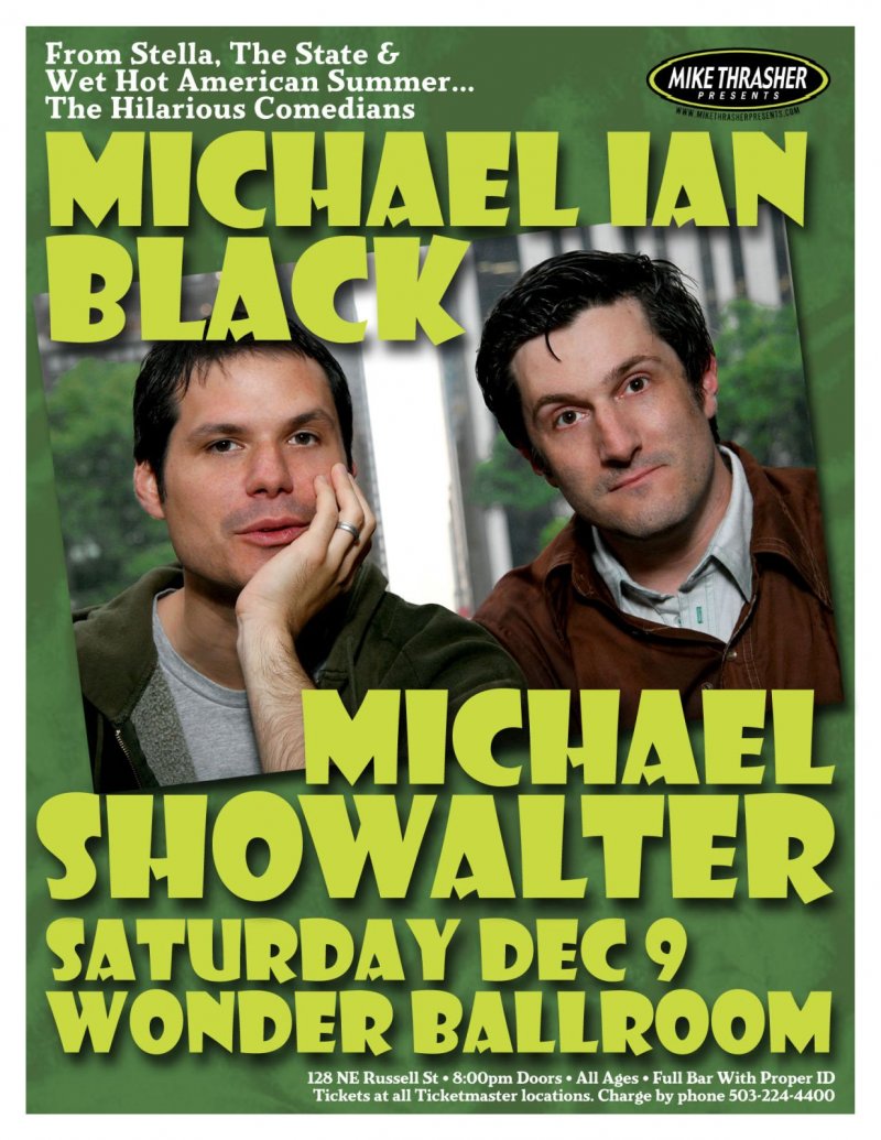 Image 0 of Black MICHAEL IAN BLACK & MICHAEL SHOWALTER Gig POSTER 2006 Comedy Portland Oreg