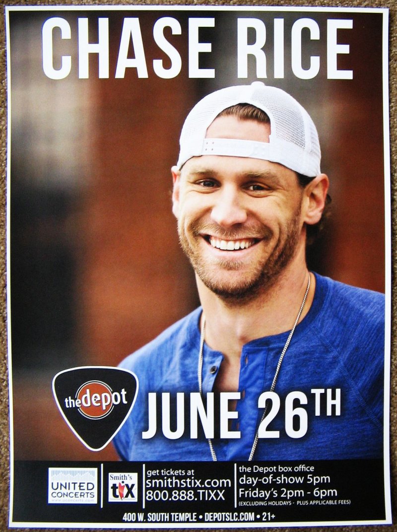 Image 0 of Rice CHASE RICE 2014 Gig POSTER Salt Lake City Utah Concert