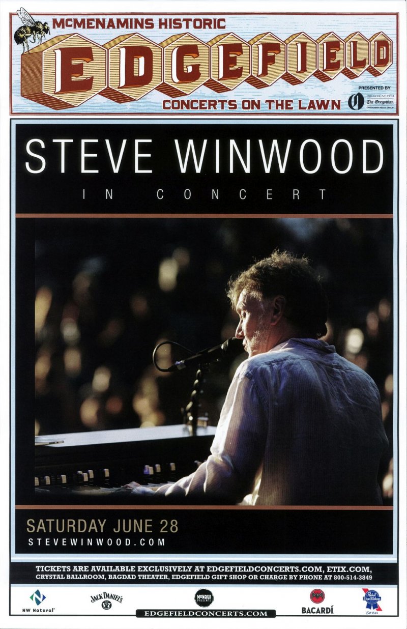 Image 0 of Winwood STEVE WINWOOD 2014 Gig POSTER Edgefield Portland Oregon Concert
