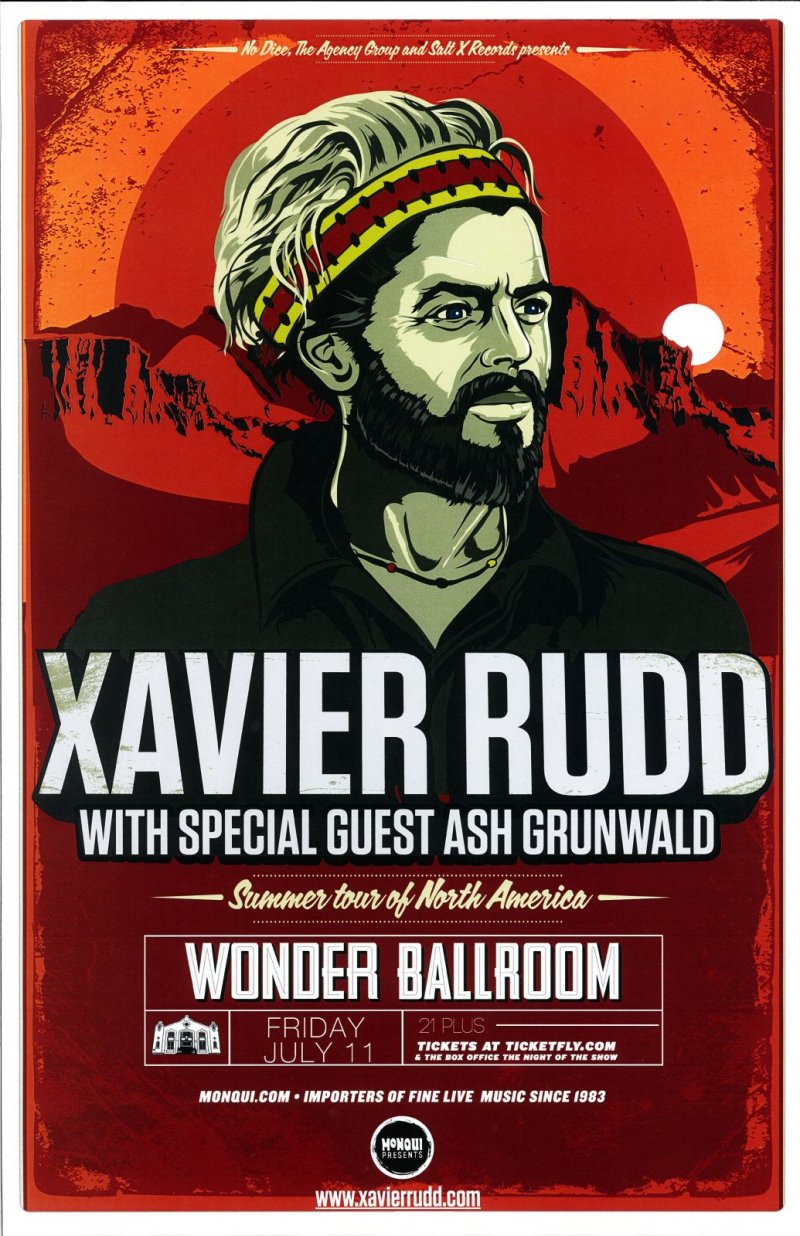 Image 0 of Rudd XAVIER RUDD 2014 Gig POSTER Portland Oregon Concert